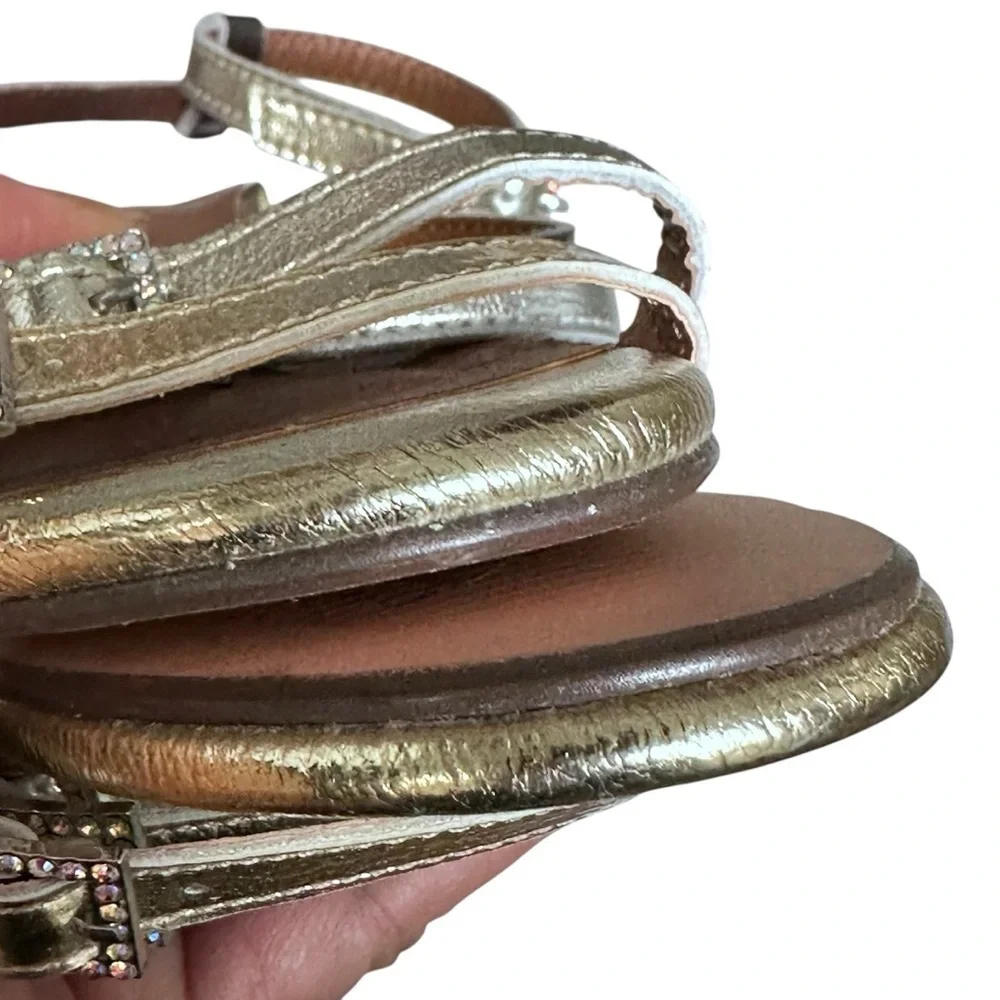 Kurt Geiger Metallic Gold Bling Block Heel Sandals Party Pagent kids girls 2/33